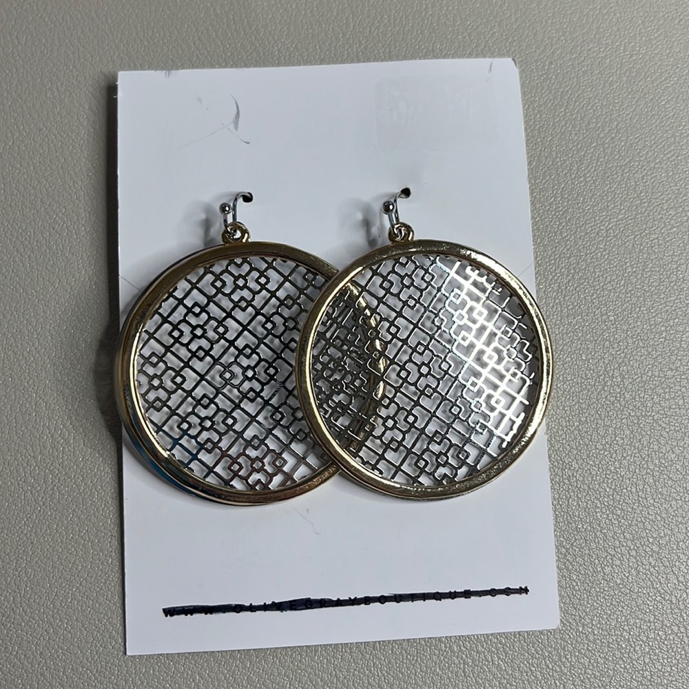 Gold & Silver Contrast Earrings